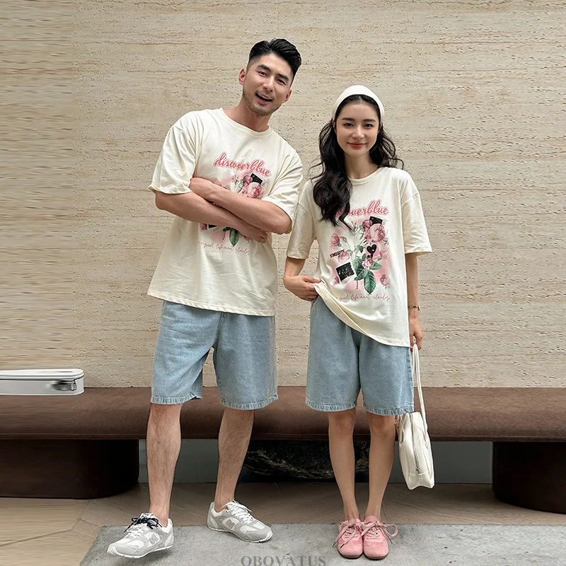 Family Matching Outfit Clothes Set For Summer Vacation Outerwear Beach Tshirt Shorts Clothing Suit Couple Kids Same Costume Wear
