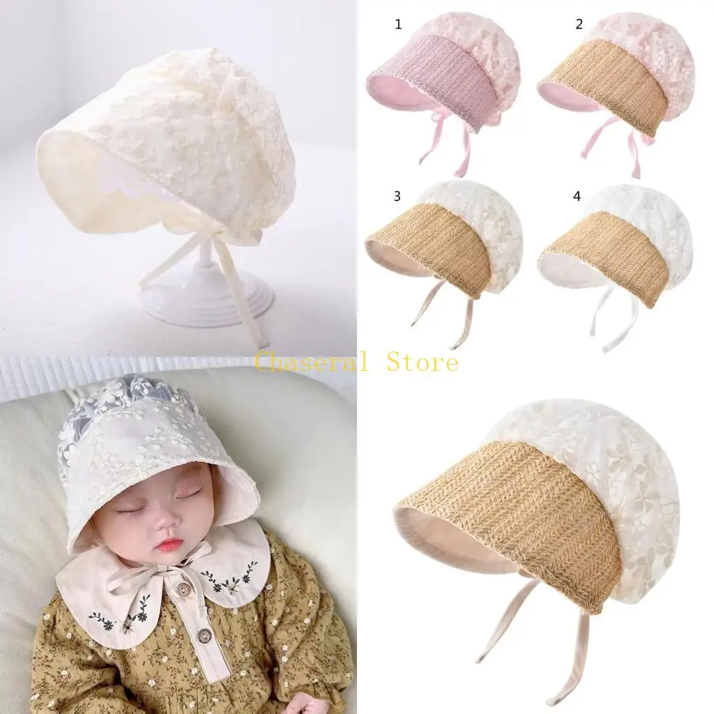 

E7ce Sunproof Baby Bonnet Hat Beanie Cap Vintage Headwear 0-1y аксессуар для младенцев