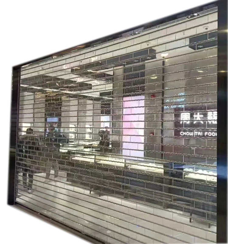 

Customization Folding Transparent PC Slat High Security Commercial Clear Polyvinyl Rolling Up Roller Shutter Door