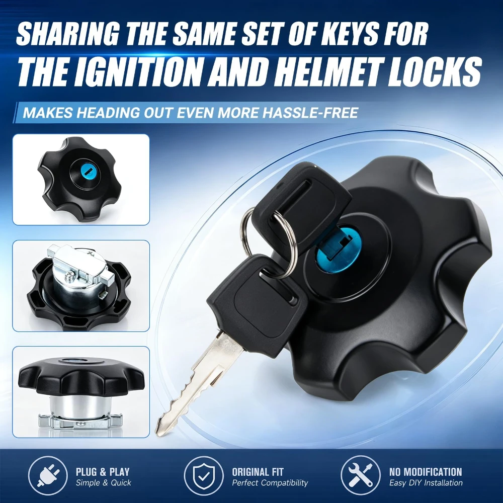 Motorcycle Ignition Switch Fuel Cap Lock Set 2 Keys Anti‑Theft For Suzuki DRZ400SM DRZ 400SM 2005‑2019 Replacement Locks