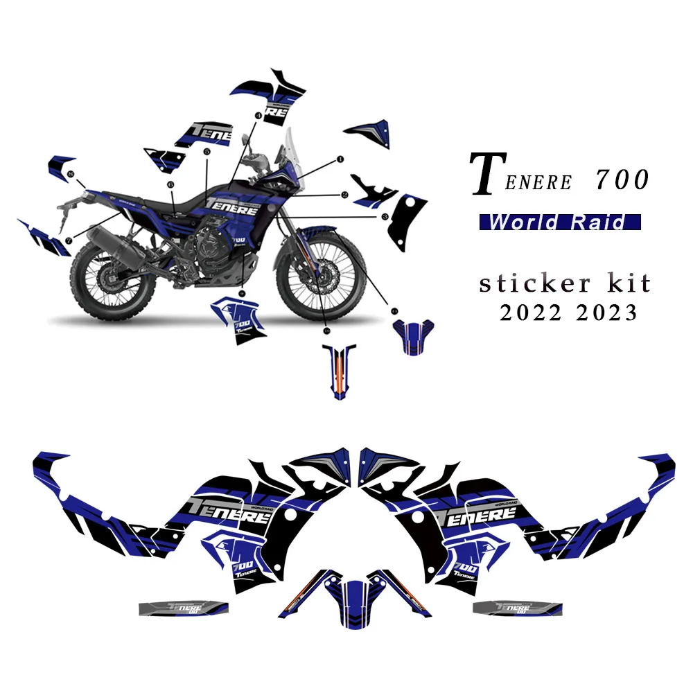 Tenere 700 World Raid Motorcycle Sticker Scratch Resistant Decal Protection Accessories For Yamaha Tenere 700 World Raid 2023