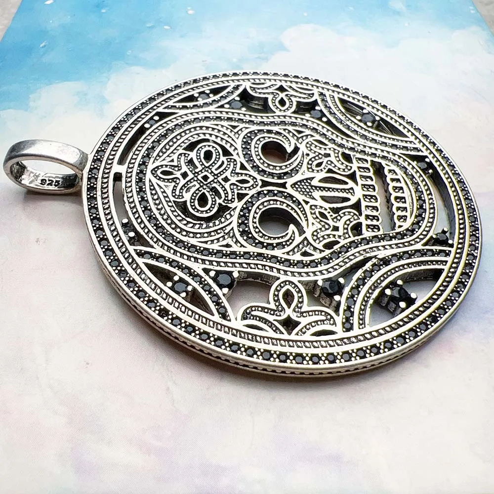 Skull Mask Pendant Spring Fine Jewelry Rebel Street Accessorie 925 Sterling Silver Vintage Gift For Women Men