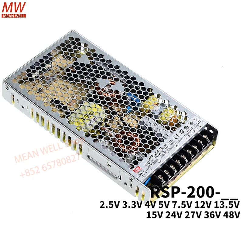 

MEAN WELL 200W Single Output with PFC Function RSP-200-5 RSP-200-7.5 RSP-200-12 RSP-200-13.5 RSP-200-15 RSP-200-24 RSP-200-27