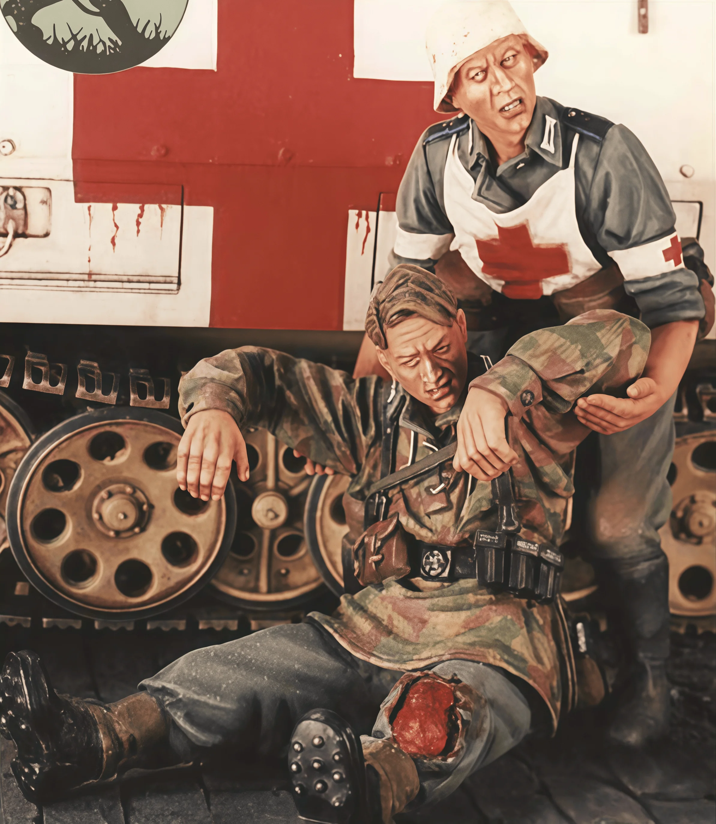 Kit de modelo de resina de precisão 1/35 GK, modelo de 2 pessoas para resgatar feridas, sem pintura