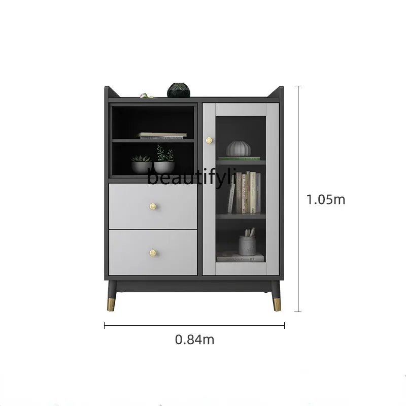 

zqModern Sideboard Wine Cabinet Integrated Wall Nordic Simple Restaurant Storage Cabinet Cupboard Locker