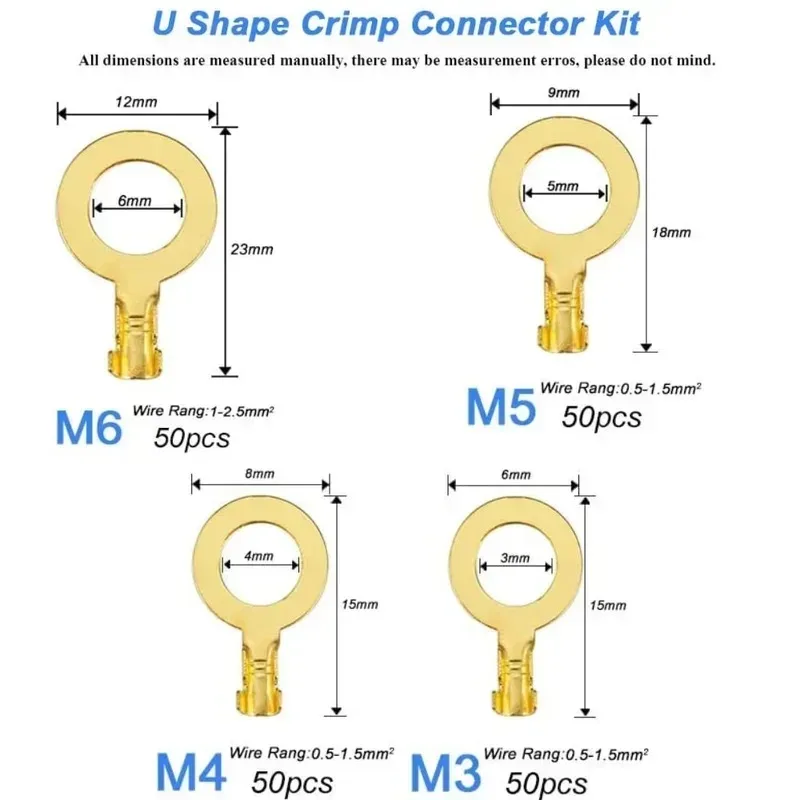Quick Splice Stecker und Buchse Wire Spade Connector Crimp Sortiment Kit Golden Isolating Sleeve Electric Terminal Connector – Detail 6
