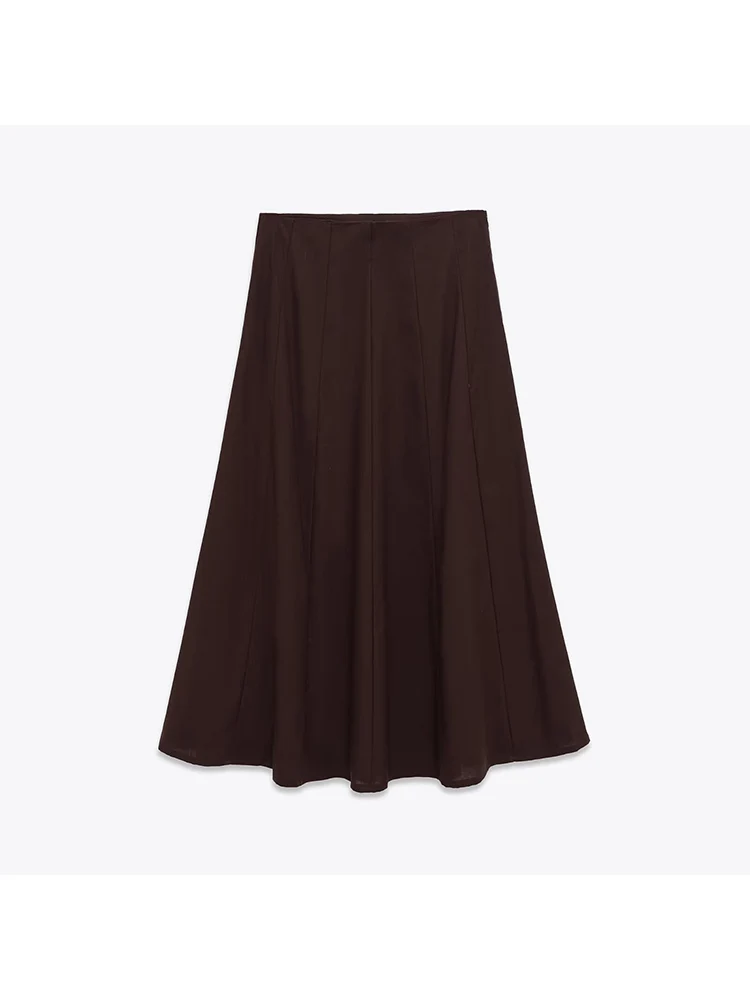 

European style new women's fashion versatile temperament simple solid color high waist slim zipper skirt
