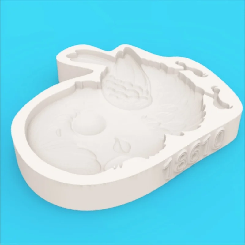 Cute Feathered Bird with Big Eyes Cartoon Mold, Healing-Style Dessert Chocolate Fondant Decoration DIY Silicone Mold view 5