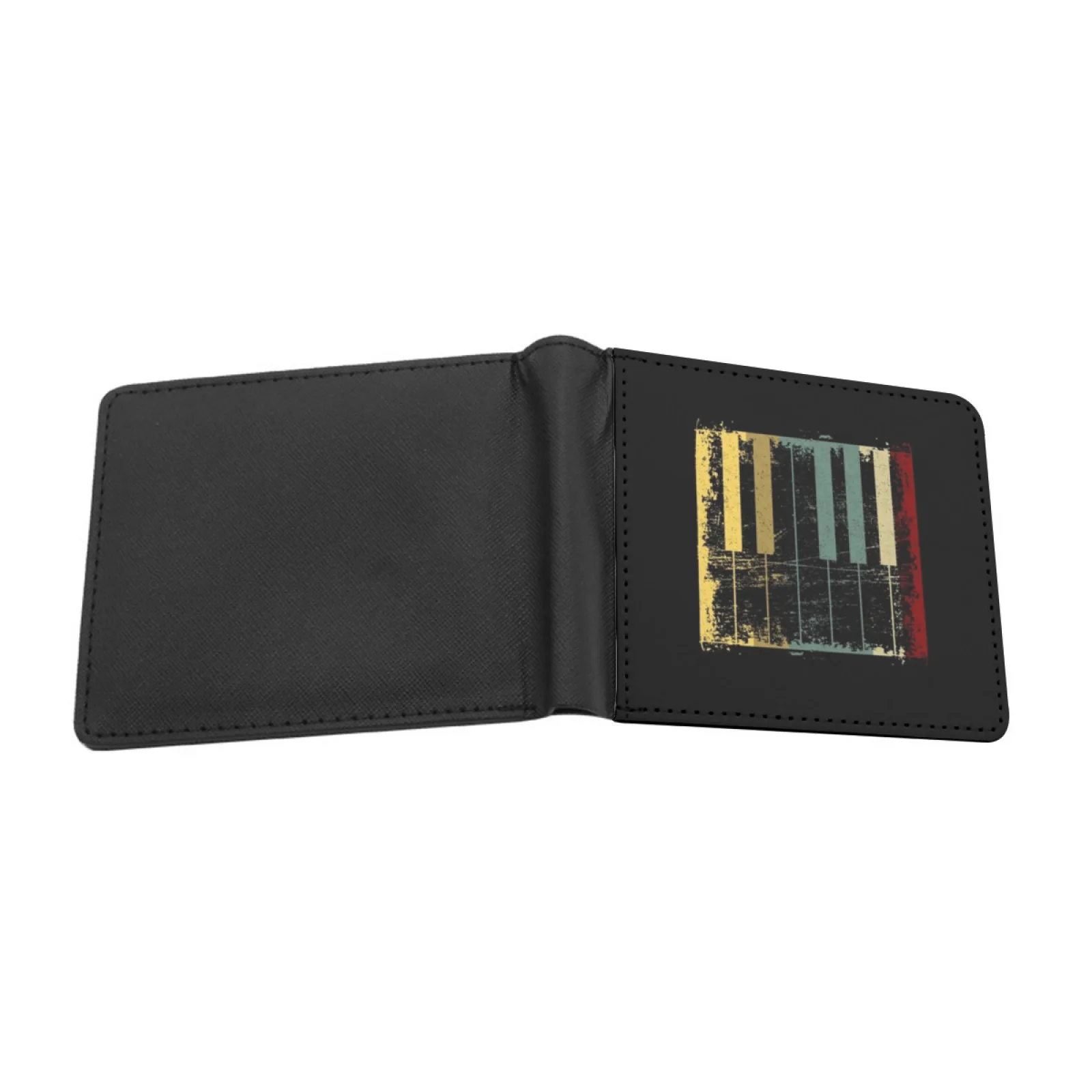 Piano Piano Pianist Gift Personalized Men's Leather Wallet Credit Card Pouch Purse Piano Keys Instrument Play Piano Music