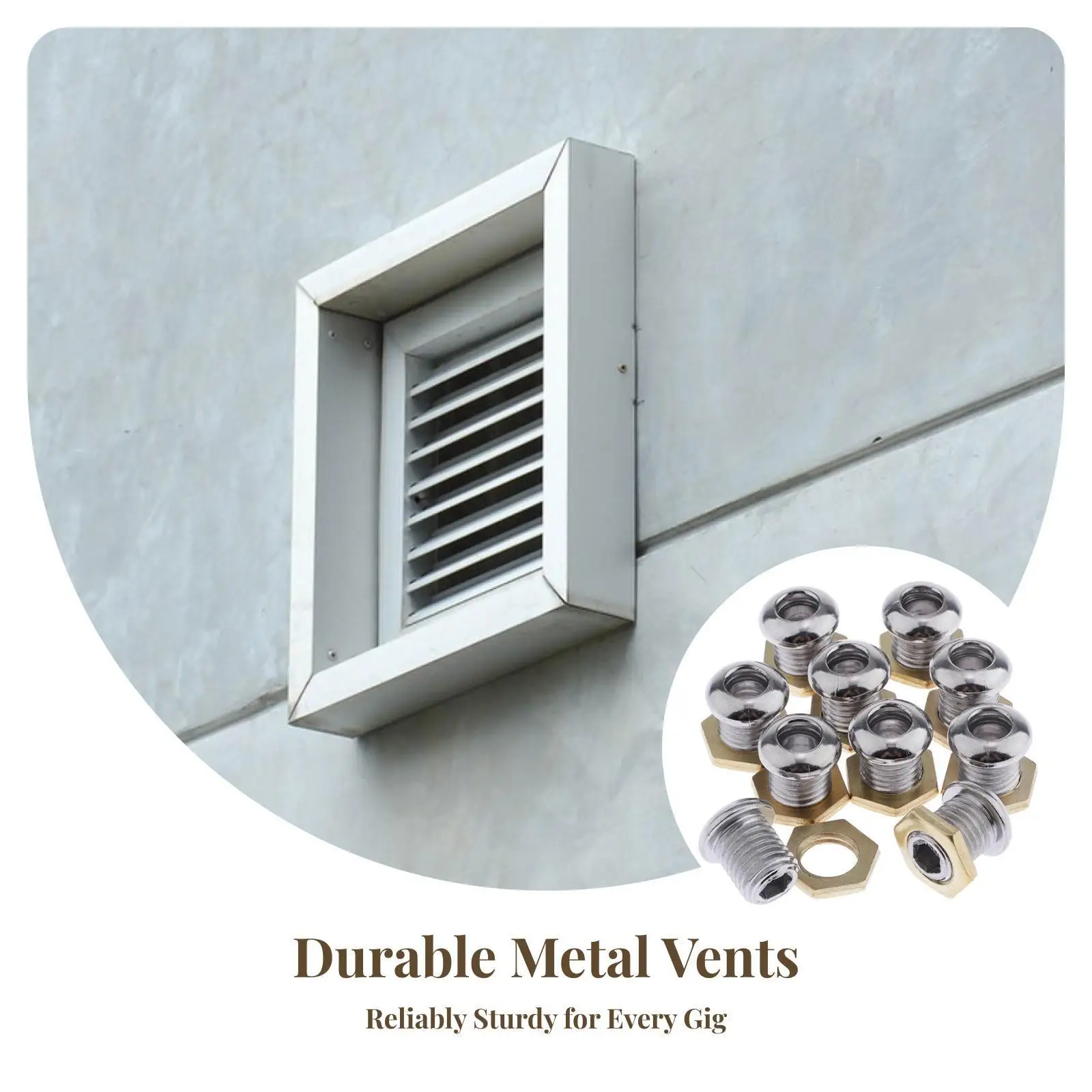 Conjunto de Juntas de Ventilação para Instrumento de Percussão, Peças Metálicas para Kit de Bateria de 22 Polegadas