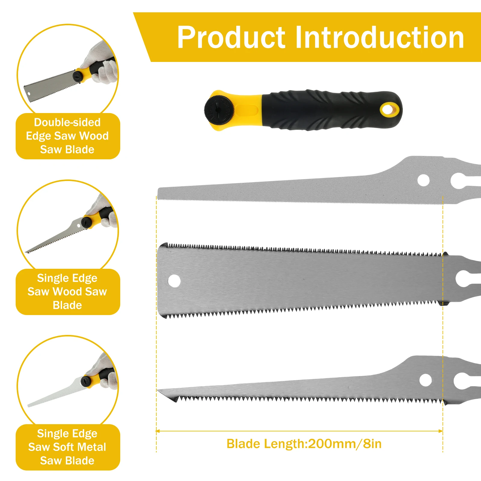 Japanese Hand Saw Sharp High Carbon Steel Pull Saw Ergonomic Non-slip Flush Cut Saw Cutting Trimming Tool for Woodworking