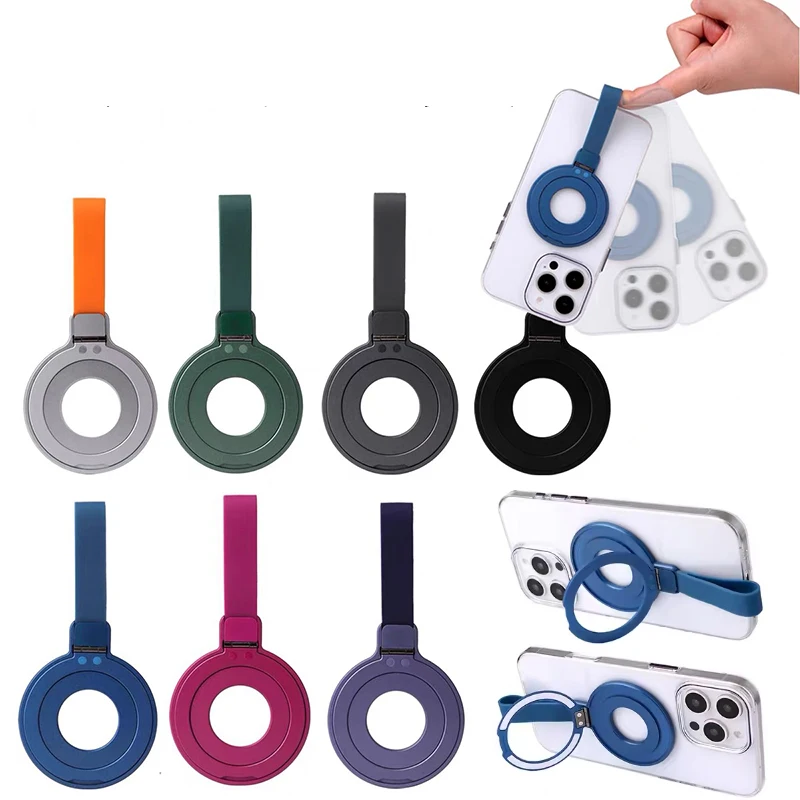 Magsafe 금속 링 접이식 360용 °   회전 강력 자석 휴대폰 거치대 아이폰 17 16 15 14 13 12 스마트폰 그립