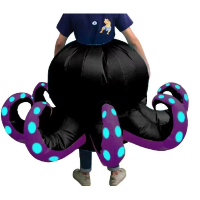 Traje inflable de pulpo para hombre y mujer, accesorios de actuación, traje de soplado de aire de tiburón, mascota de Halloween, ropa de fiesta de escenario