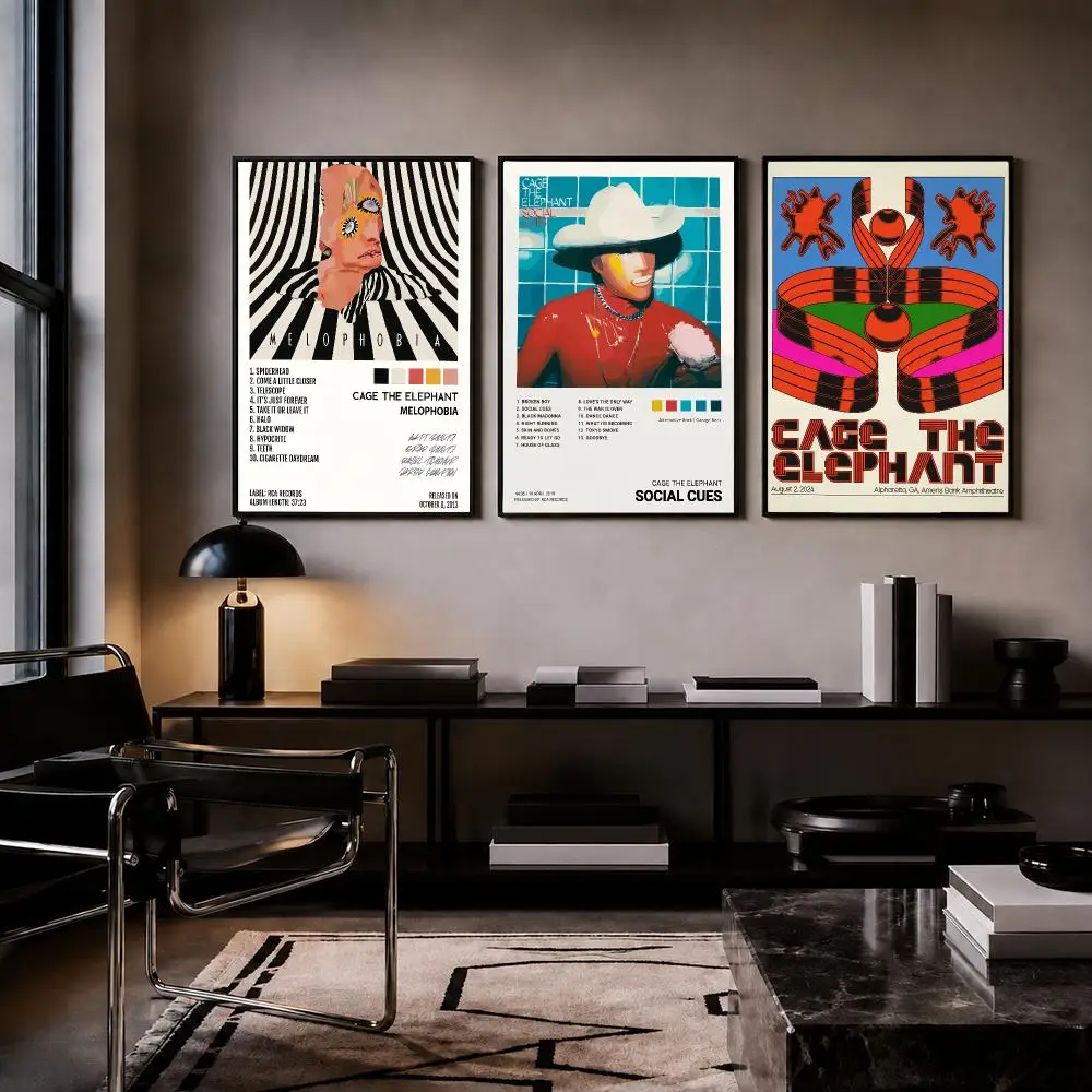 Pop Rock Band C-Cage The Elephant Poster Trendy HD PP Paper Waterproof Wall Art Print for Bedroom Living Room Decor