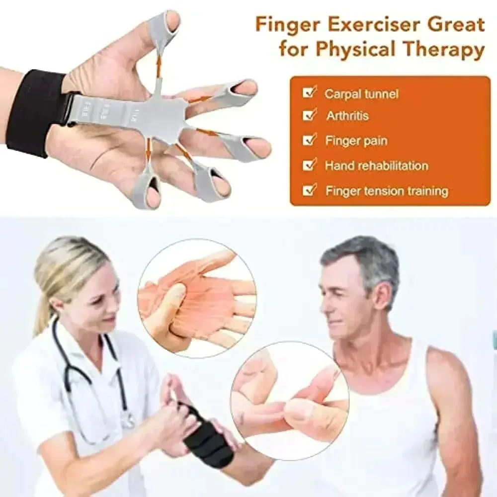 Silicone Grip Training Exercise Finger Stretcher Strengthener Arthritis Trainer Hand Brush Expander