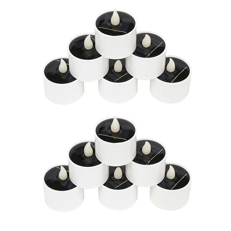 ABNM Solar LED Candles Light Outdoor Waterproof Flameless Solar Lights Rechargeable Candles For Wedding Garden Deco