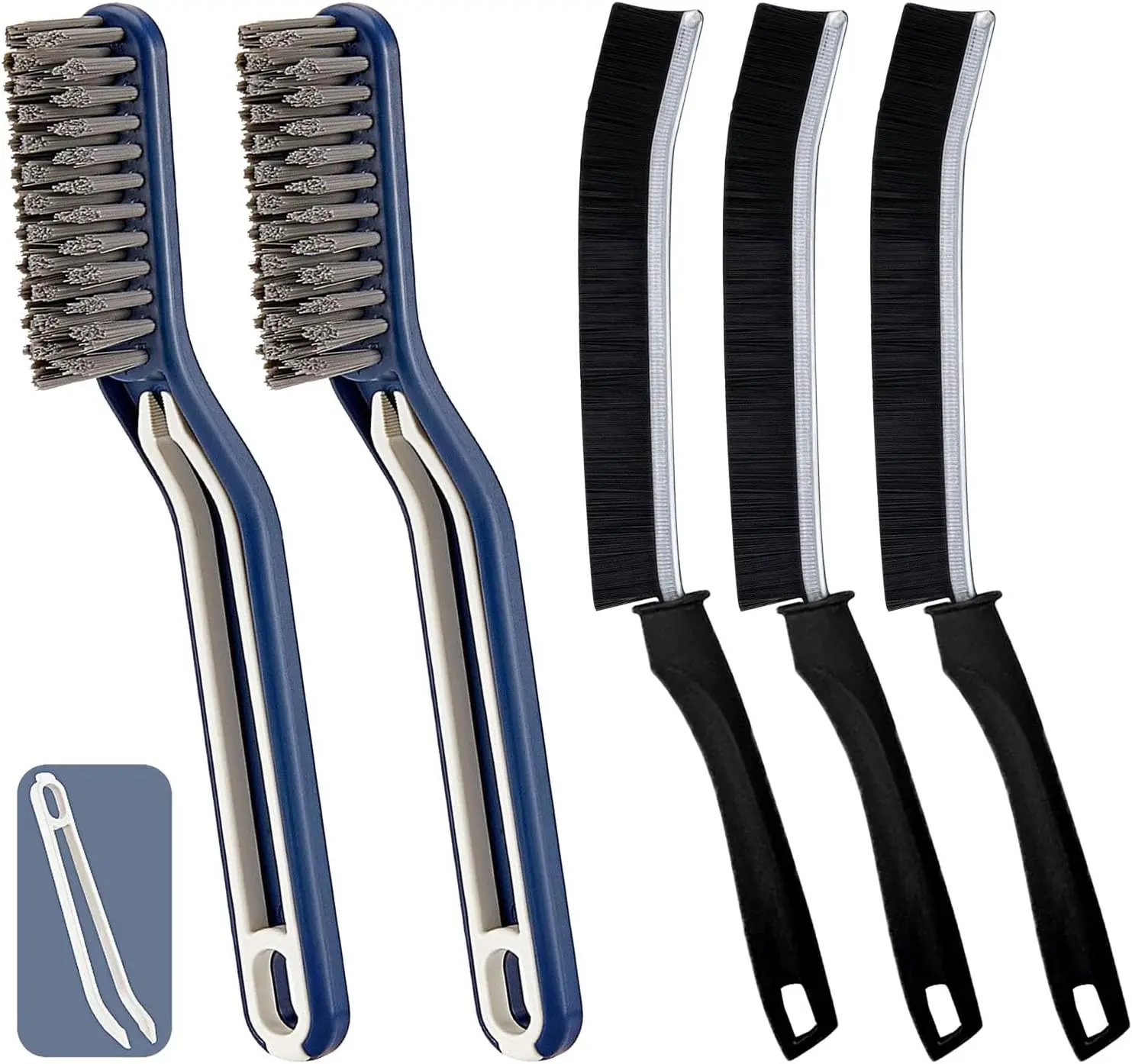 

5 PCS Crevice Cleaning Brush, Multifunctional Hard Bristle Grout Cleaner Brush, Bathroom Cleaning Brush Tool with Clip,Kitchen B