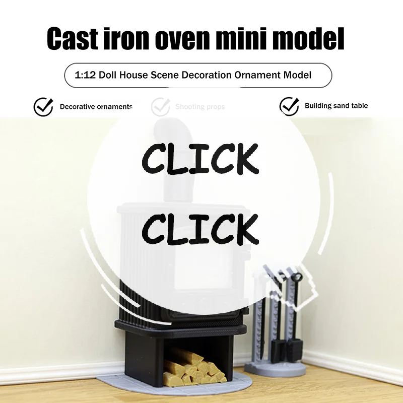 

1/12 Dollhouse Miniature Fireplace Stove Chimney Model Funiture Accessories For Doll House Decor Kids Pretend Play Toys Gift