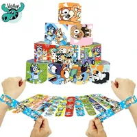 New Bluey Series Bracelet Bingo and Her Friends PVC Snap Circle Cartoon Pat Circle Bracelet 12pcs Children Fun Gifts