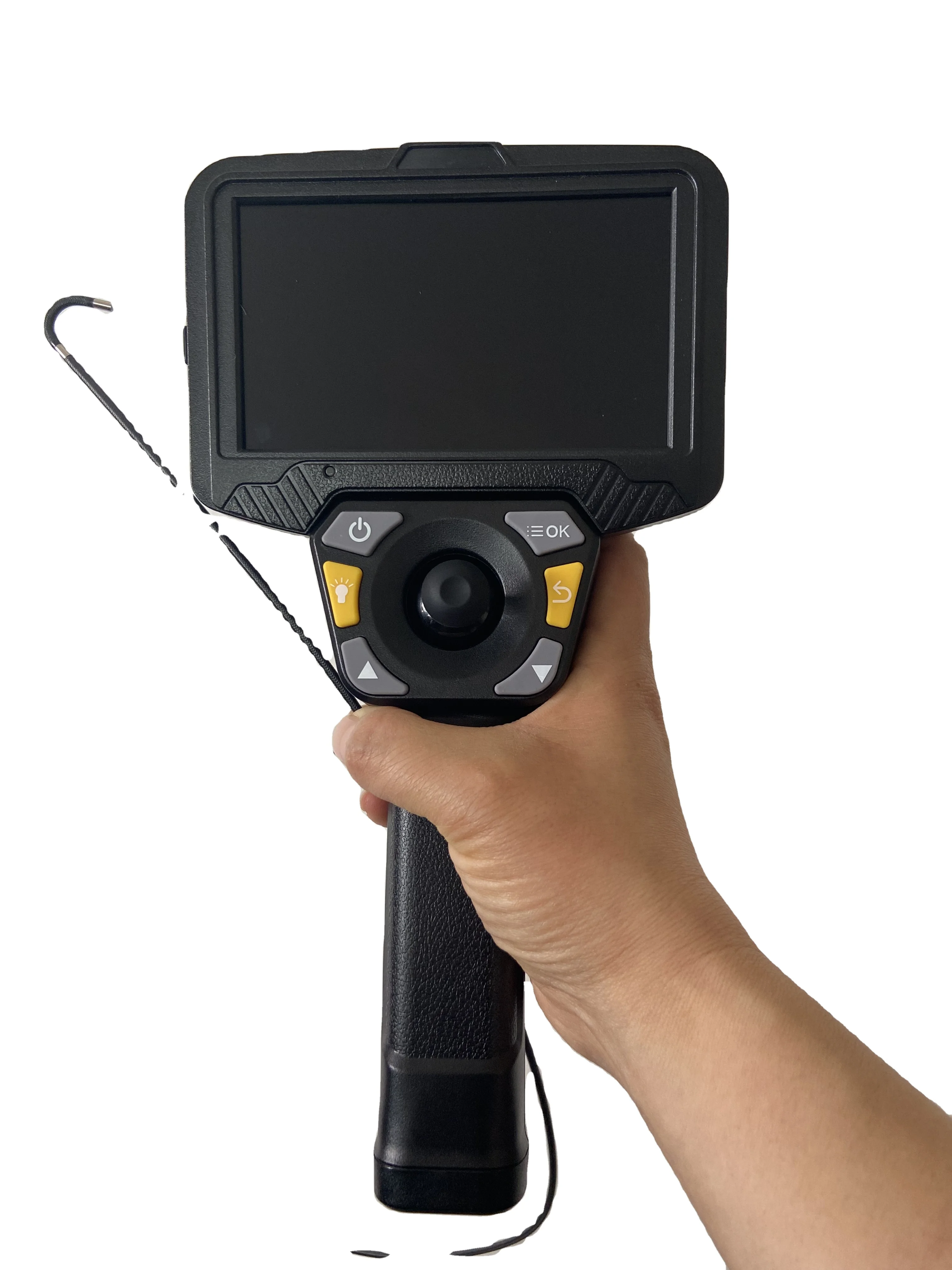 Industrial Borescope , 360° Articulating Endoscope with 5'' Lcd Screen 1MP Waterproof for Auto Engine Inspection