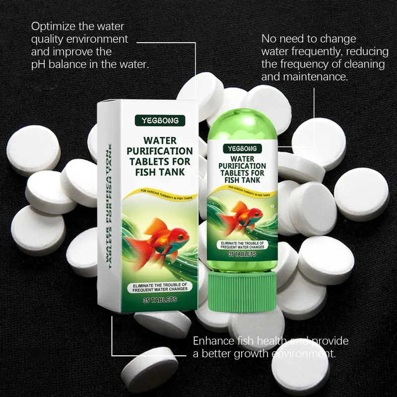 Fish Tank Water Purification Tablets Efficient Fresh Keeping Easy Use Long Term Stability for Aquarium Deodorization and Algae