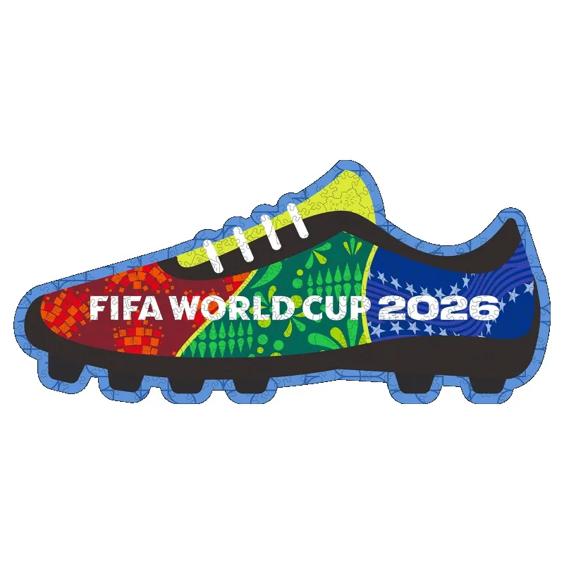 

New Arrival FIFA World Cup Football Boots Wooden Jigsaw Puzzle DIY Assembled Toy Home Ornament Hot Sale Gift for Boys Girls Fans