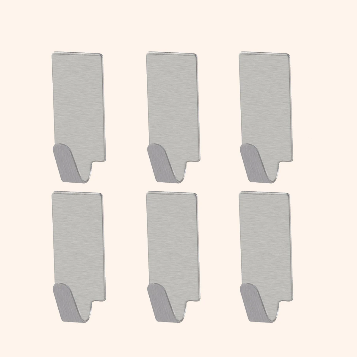 

6pcs Stainless Steel Hooks 29x16mm Silver Adhesive Wall Mounts for Bath Towel Racks Clothes Hangers Home