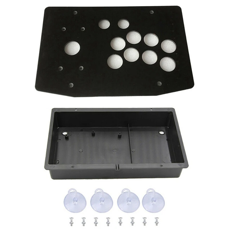 

DIY Black Arcade Joystick Replacement Acrylic Panel Case Handle Arcade Game Kit Sturdy Construction Easy To Install