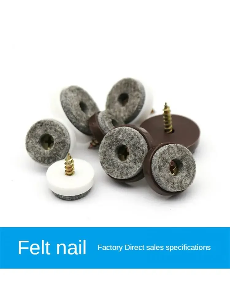 

8-24 Pcs/Lot 28/24/22/20mm Silencing And Antiskid Table Chair Foot Nail Cabinet Screw Felt White Sofa Hardware