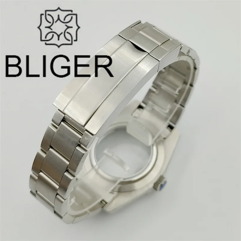 BLIGER 36mm/39mm MILGAUSS Style Watch Case Set With Green Glass Gasket Lighting Sapphire Crystal Fit NH35 NH36 Miyota DG ETA2824