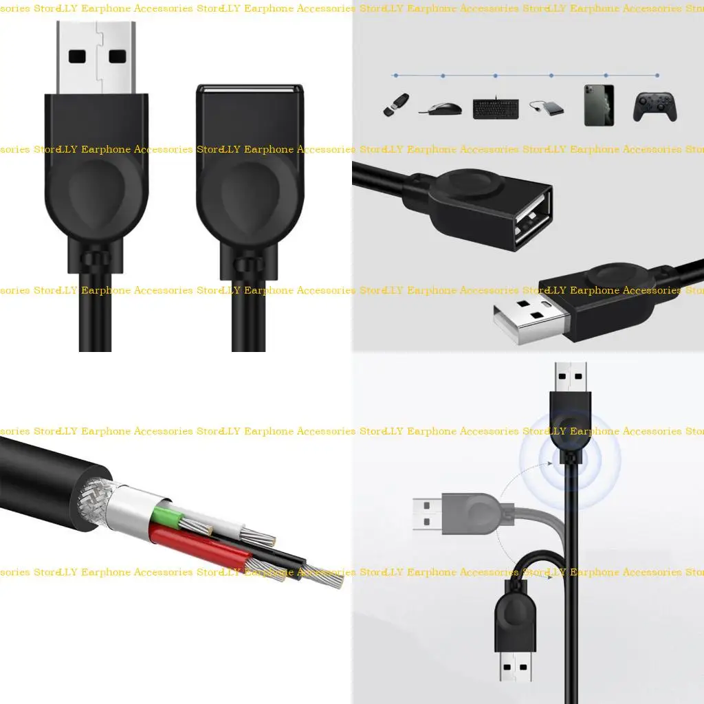 

462E High Speeding USB3.0 Extension Cable 5Gbps Male to Female Connector Data Transfer