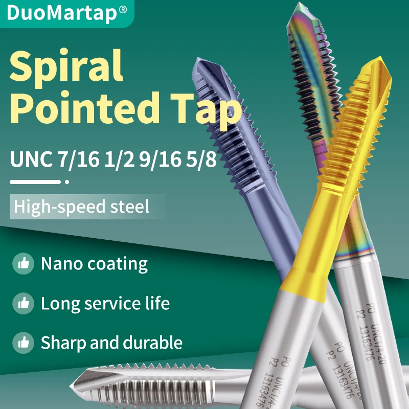 Duo Martap HSSE JIS Spiral Point Tap UNC UNF 7/16 1/2 9/16 5/8 3/4 7/8 1