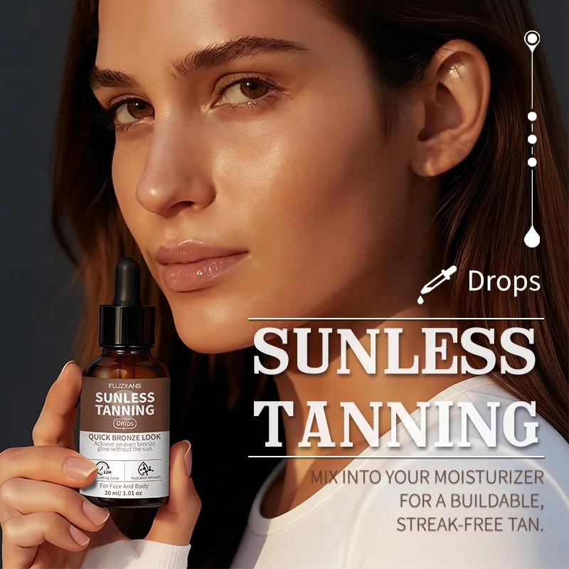 30ml Sunless Tanning Drops Instant Glow & Bronzing Drops for Face & Body, Tea-Free Formula for Skin, Darkening & Even Tone