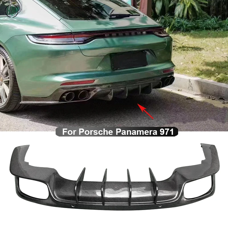 For Porsche Panamera 971 Carbon Fiber Car Rear Bumper Lip Diffuser Spoiler Parts Upgrade Body kit Car Accessories