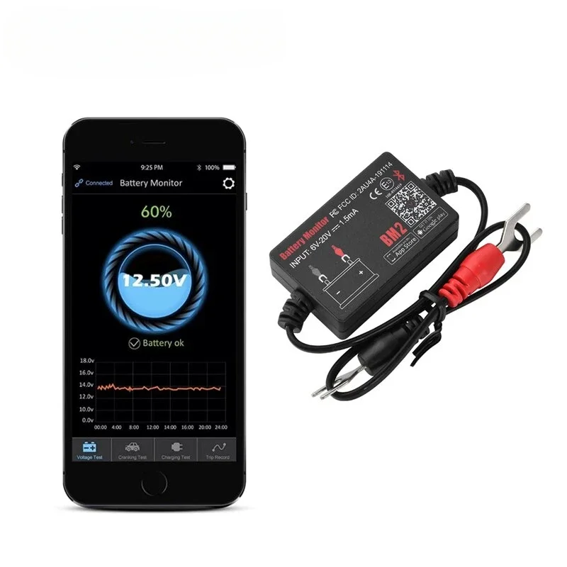 

Battery Bluetooths 4.0 BM2 battery monitoring systems Test the car charging system and starting system