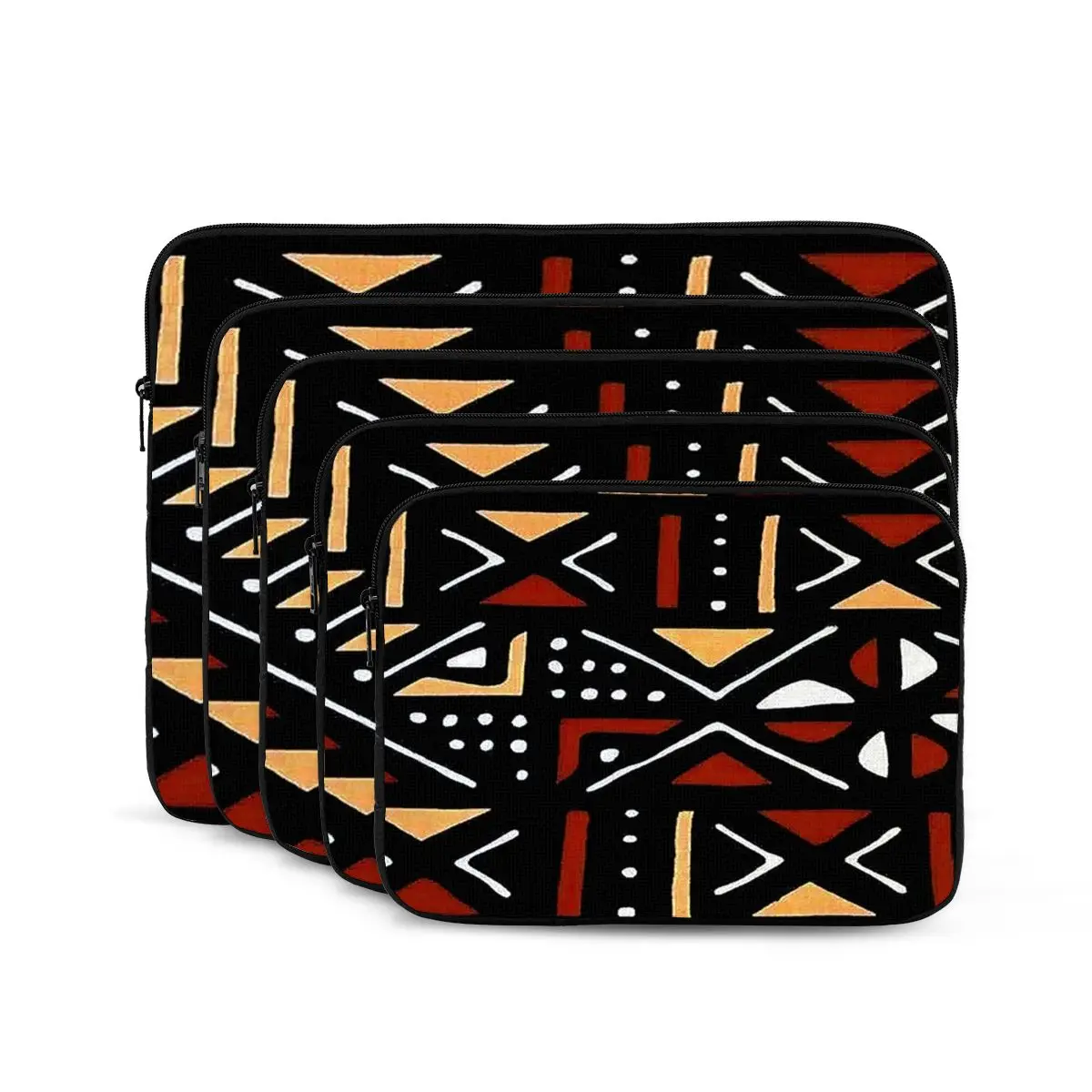 African Bogolan Mudcloth Pattern Notebook Laptop Bag Case Pouch Notebook Sleeve Cover Bag Tablet Shockproof Case Bag
