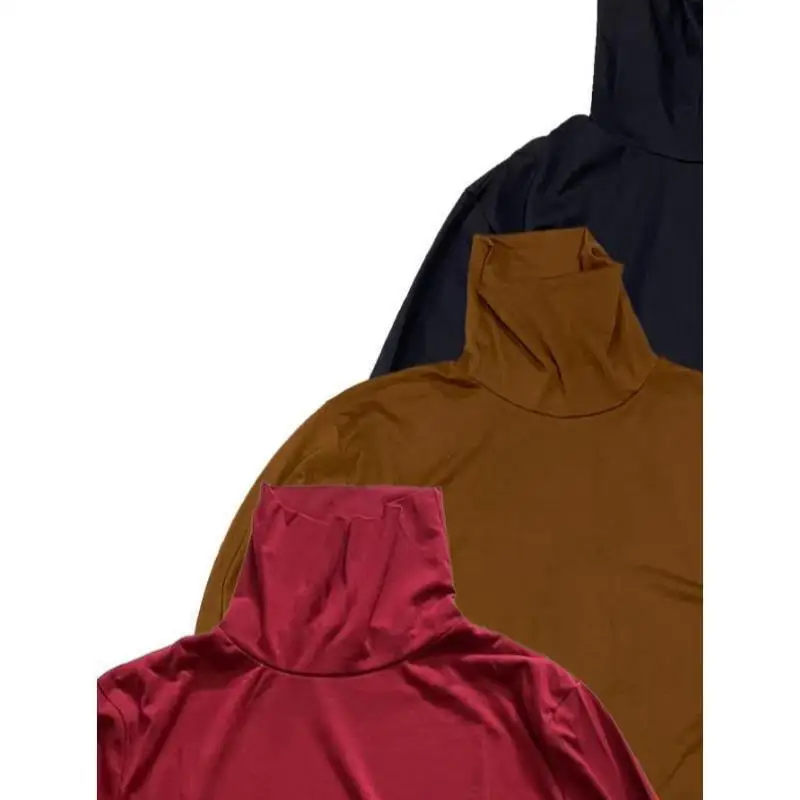 Suéter masculino de malha com gola alta, 3 peças, outono inverno, gola grossa, ciwalk, roupa interna, não deformável, fibra coolmax