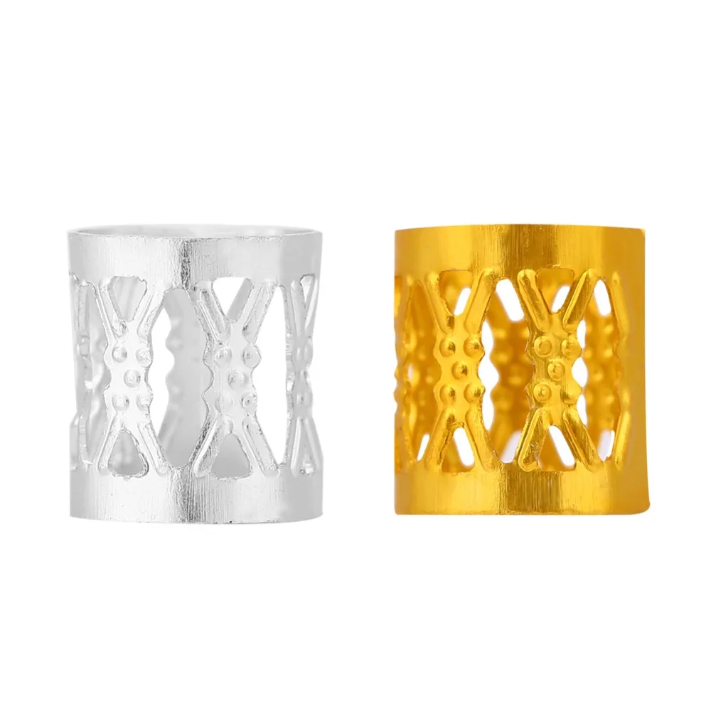 Gold And Silver Hair Braid Beads Durable Fashion Metal Hair Cuffs Lightweight Adjustable Cuffs Hair Decoration Rings