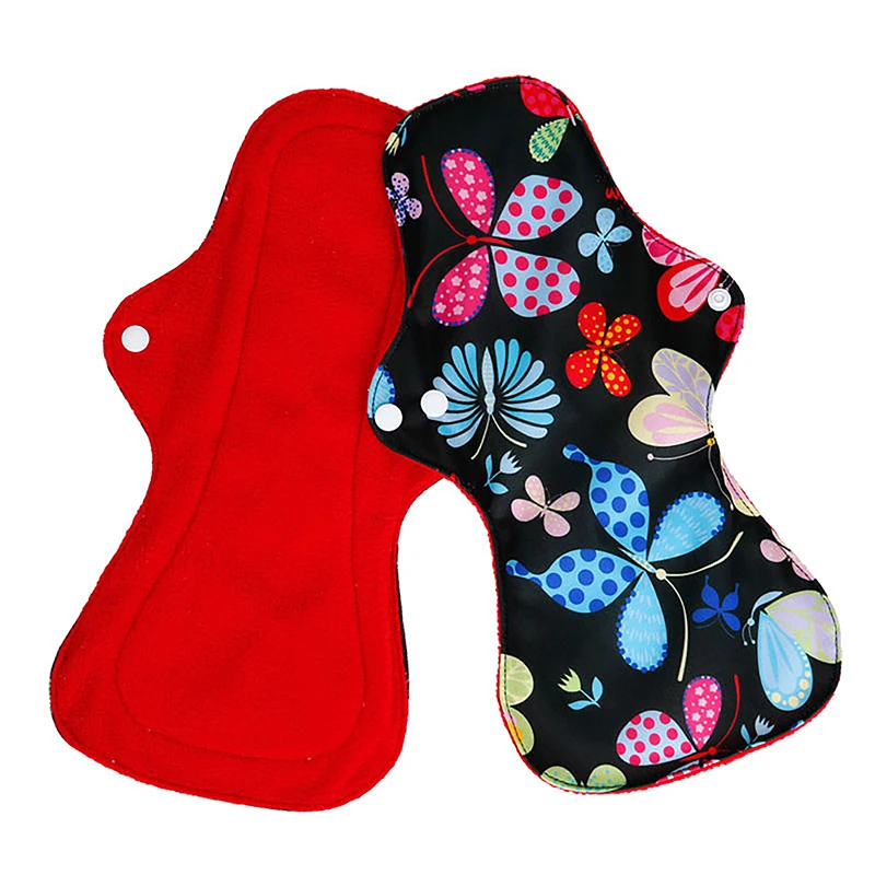 Organic Bamboo Charcoal Washable Hygiene Menstrual Pads Heavy Flow Sanitary Pads Lady Cloth Pad Reusable Pads