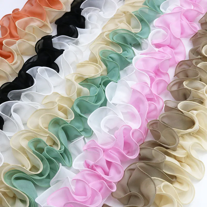 

(1 Yard/pcs) 11cm Double-Layer Pearl Chiffon Splicing Color Lace Handmade Sewing DIY Clothing & Craft Accessories