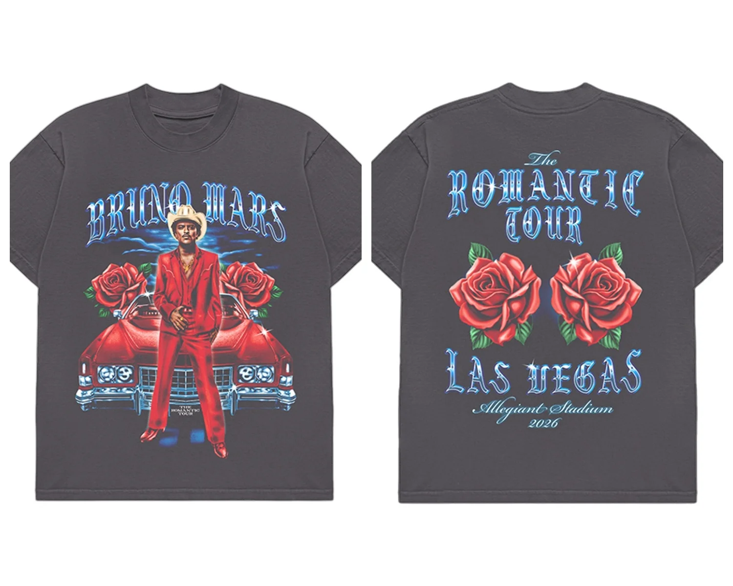 Bruno Mars The Romantic 2026 Tour T-shirt Men Women Summer 100 Cotton Clothing Hip-hop High Quality Short Sleeved Top Streetwear