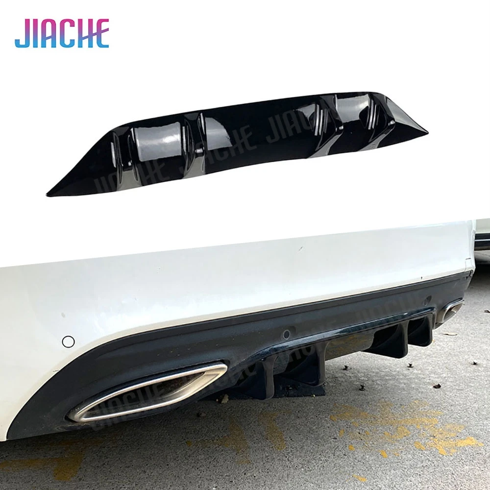 

For Mercedes Benz C Class W205 C200 C260 AMG Line Sport 2019-2021 ABS Car Rear Bumper Lip Diffuser Spoiler Trim Bumper Guard