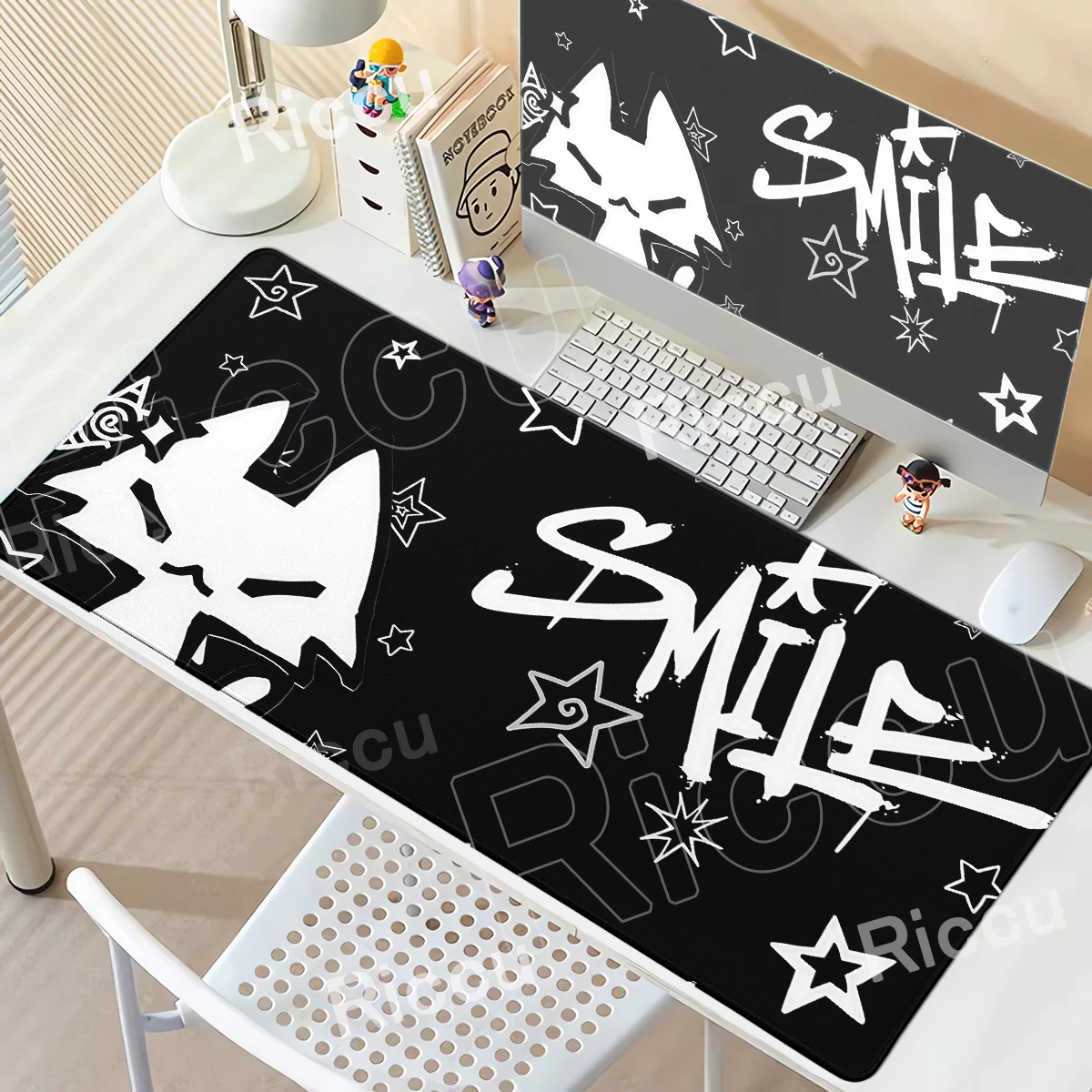 Simple Design Cute Goth Cat Mousepad Office Accessories Desk Mat Dark Punk Large Mouse Pad Pc Gaming Keyboard Mats HD Xxl Carpet