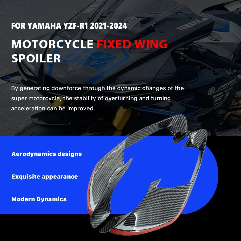 

Motorcycle Accessories Front Wing Fairing lower Force Fixed Wing Suitable For Yamaha YZF-R1 R1M 2020-2025 ABS Plastic