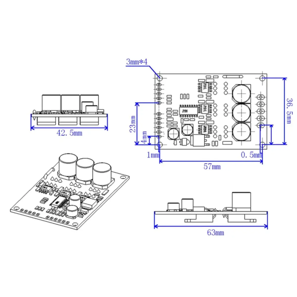 2026 New JYQD_V7.3E2,12V 24V 36V 15A 3 Phase BLDC Motor Driver Controller with Hall Effect High Efficiency PWM Speed Control
