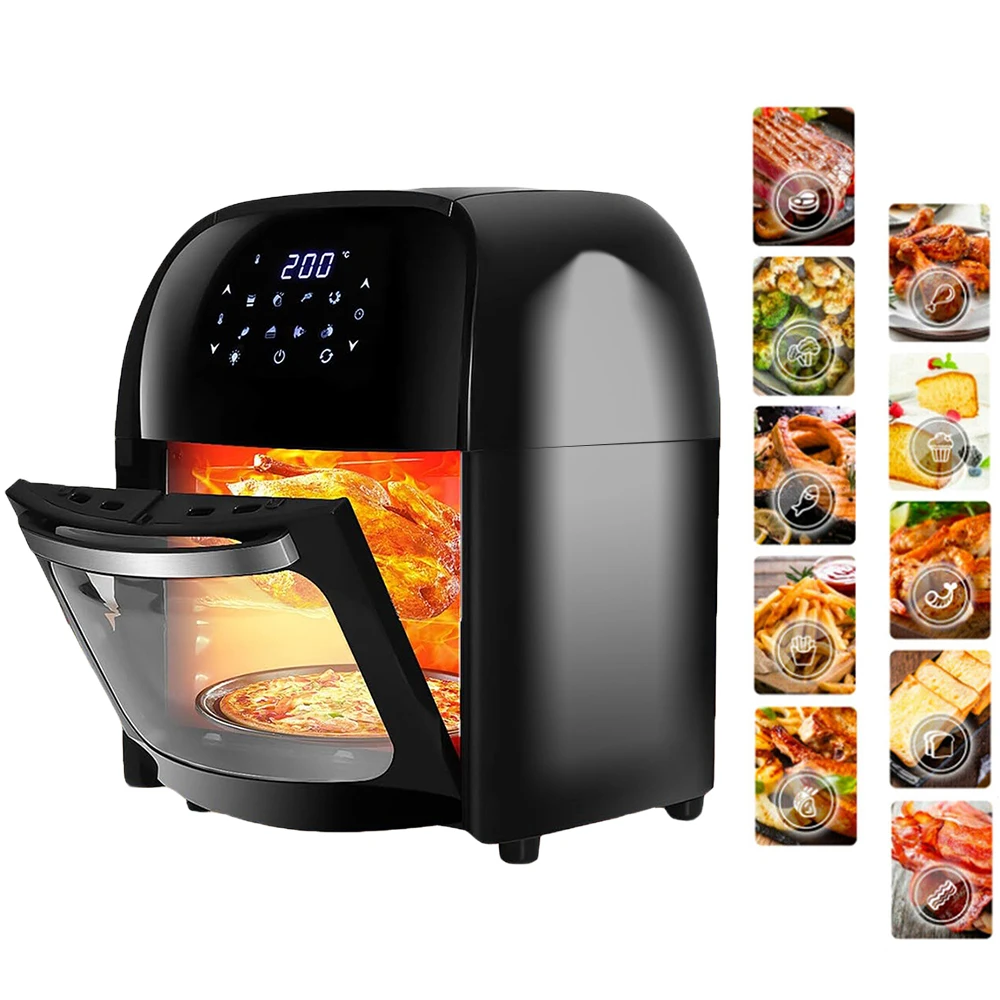 New Model House hold Electric Digital Smart 12l Single Basket Air Fryers with Visible Window