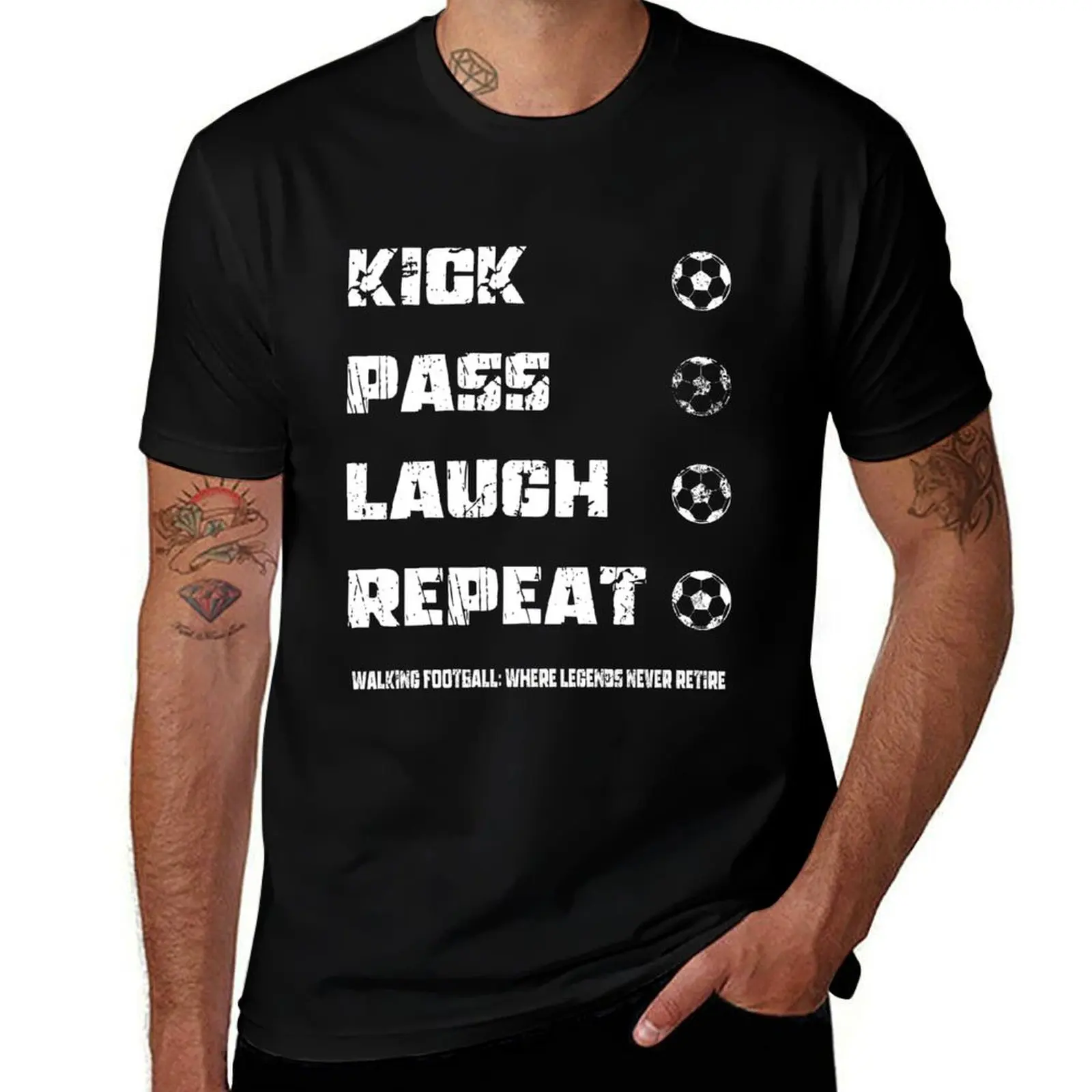 

KIck Pass Laugh Repeat T-Shirt graphic t shirts for man man t shirts for men