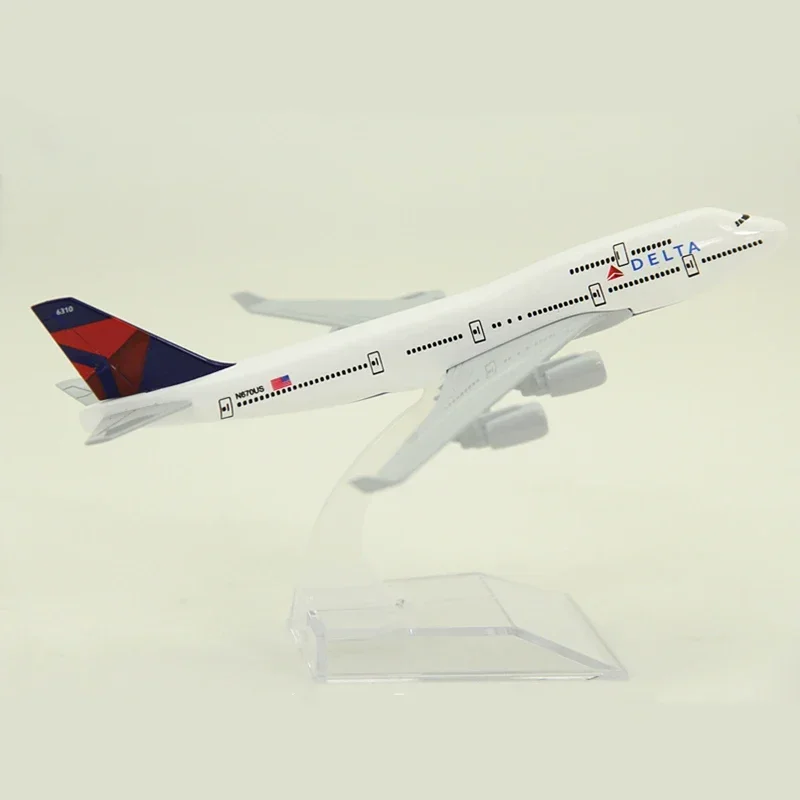 Modelo de avión de 16cm, modelo de avión Delta Air Lines Boeing 747, modelo de avión 1:400, aviones de Metal fundido a presión, juguetes de avión