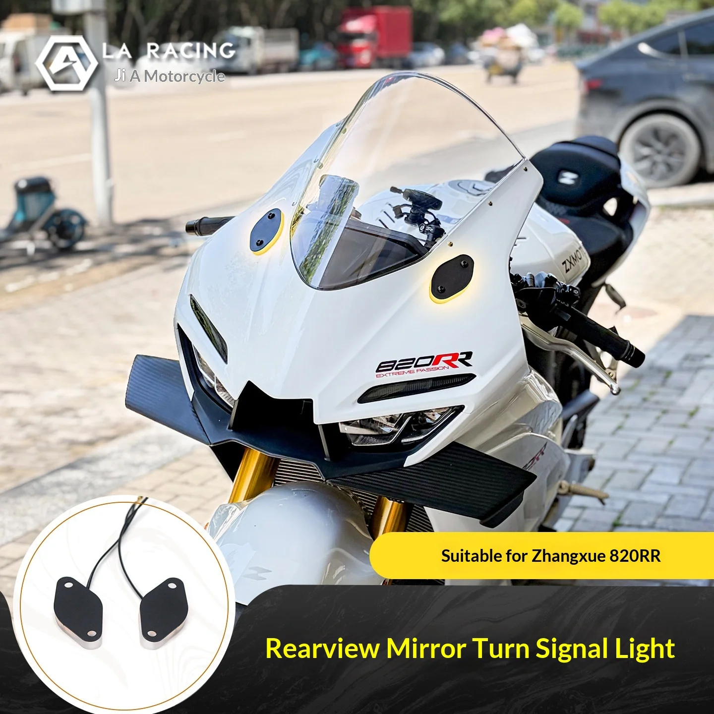 【Premium】For ZXMOTO 820RR, modified with rearview mirrors and turn signals integrated module, removable mirrors, and filling in