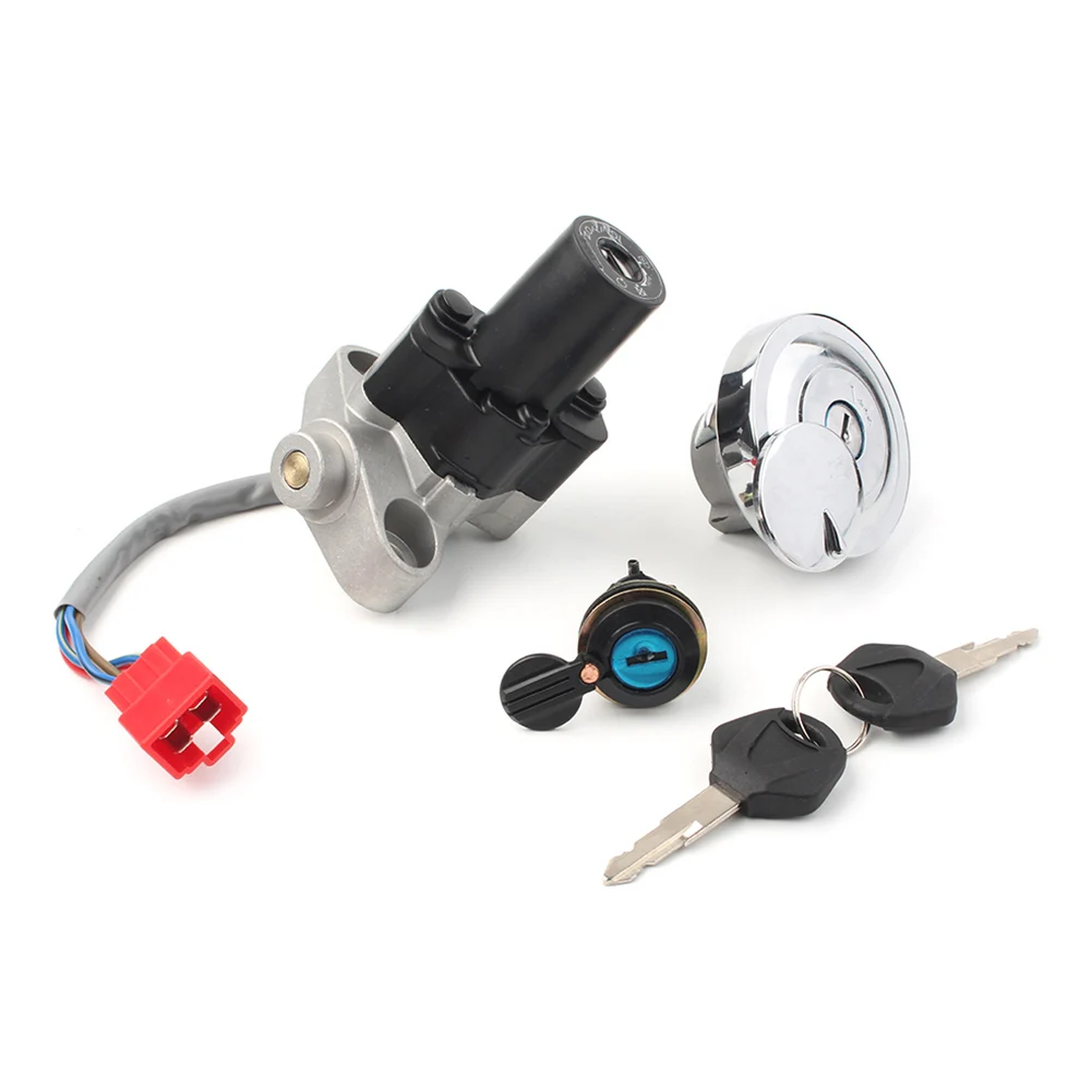 Motorcycle Fuel Gas Cap Ignition Switch Seat Lock Set Aluminum Alloy For Yamaha V-Star XVS1100